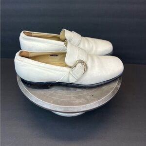 Florsheim Shoes Womens Size 8.5D White Leather Hard Sole Loafers Dress Shoes